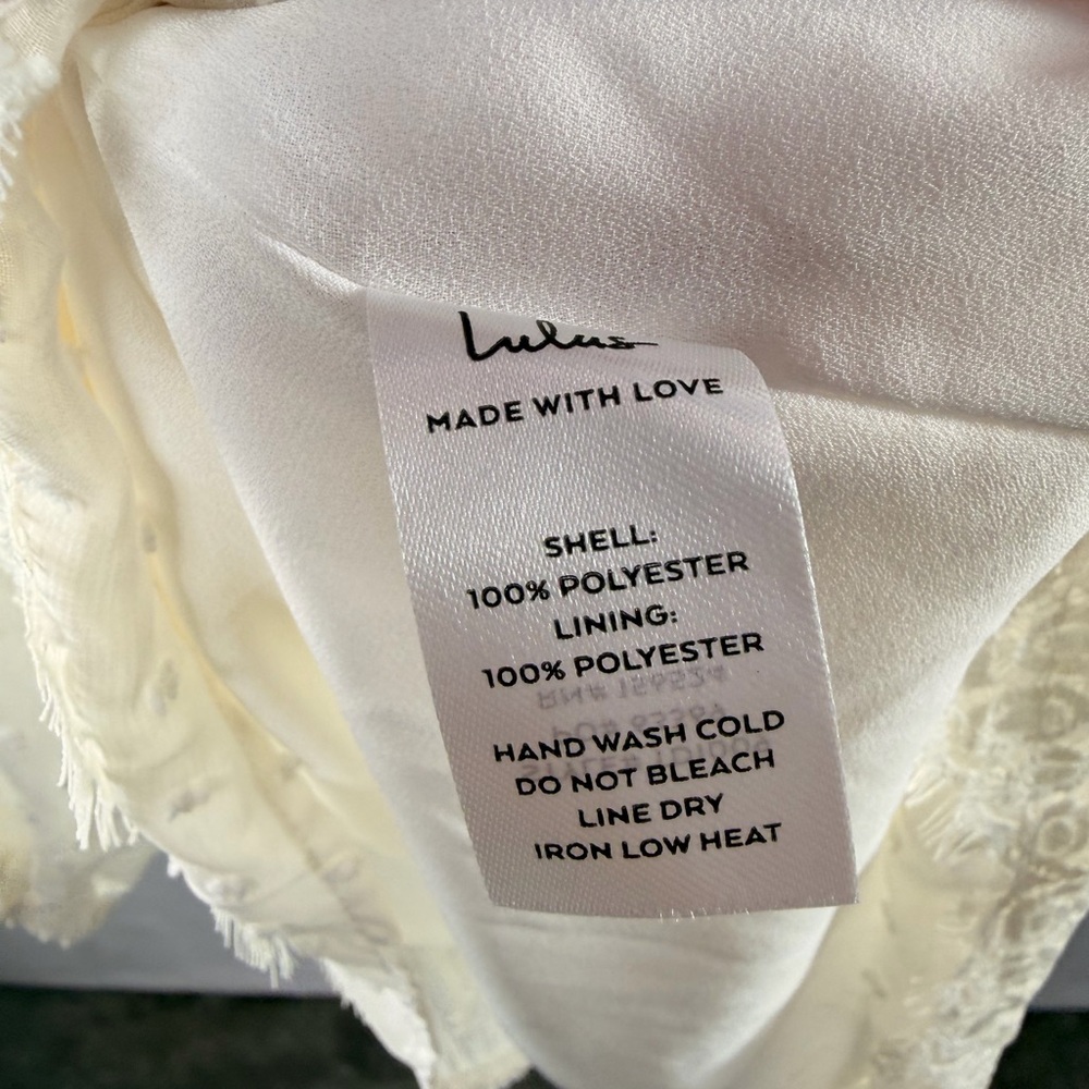 NWT Lulu's Wistful Moments Long Sleeve Mini Dress in Cream Size Large - Picture 5 of 7